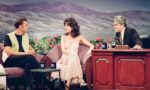 THE TONIGHT SHOW WITH JAY LENO -- Episode 282 -- Pictured: (l-r) Musical guests Clive Griffin, Celine Dion during an interview with host Jay Leno on August 10, 1993-- (Photo by: Margaret Norton/NBCU Photo Bank/NBCUniversal via Getty Images via Getty Images)