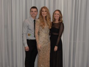 Austin McMillan, Céline Dion, Nick Janevski (Photo: Cashman)