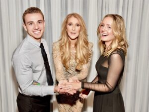 Austin McMillan, Céline Dion, Nick Janevski (Photo: Cashman)