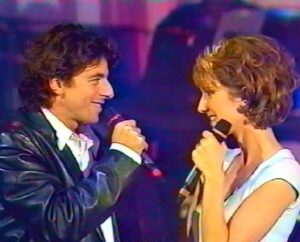 Céline Dion and Patrick Bruel performing 'L'encre de tes yeux'
