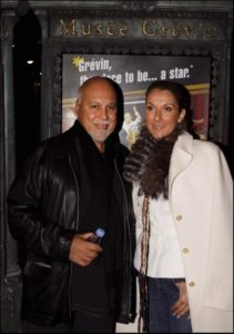 Céline Dion and her husband Rene arrive at the Musee Grevin. (© LEBON/GAMMA)