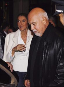 Céline Dion, her husband Rene Angelil leaving the Hotel George V. (© LEBON/GAMMA)