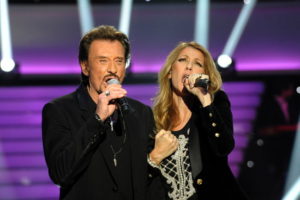 Céline Dion and Johnny Hallyday performing "L'amour peut prendre froid" (© Photo Collaboration spéciale, Marc CHAUMEIL)