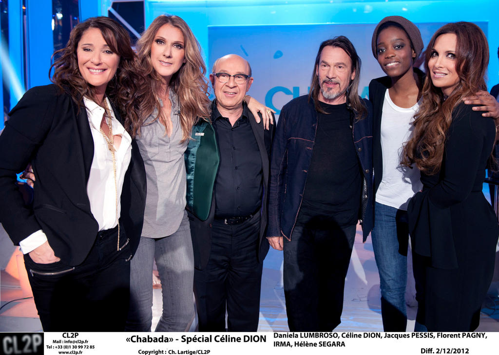 Chabada: Daniela Lumbroso, Céline Dion, Jacques Pessis, Florent Pagny, Irma Pany, Hélène Ségara in 'Chabada' (© Ch. Lartige/CL2P)